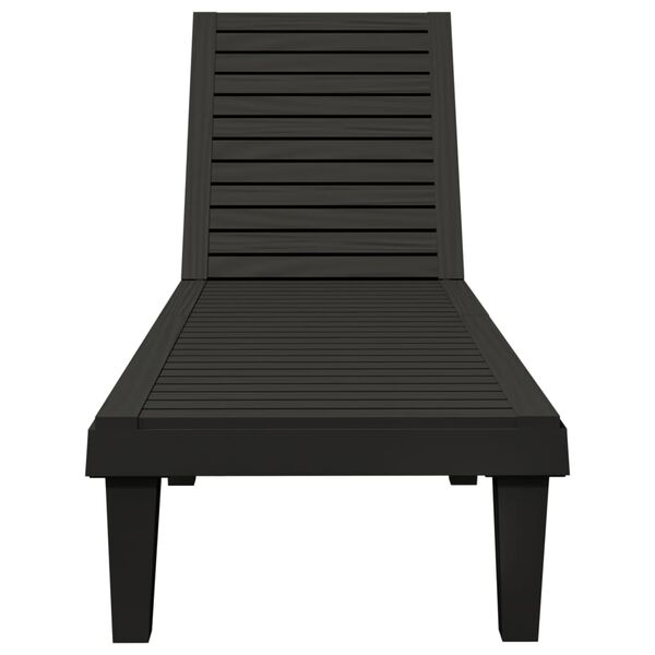 vidaXL Sun Lounger Black Polypropylene Standard Adjustable Armrests