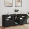 vidaXL Sideboard Black Engineered wood, Glass Large Sideboard