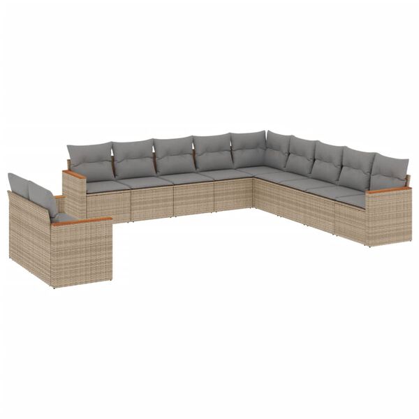vidaXL Garden Sofa Set Beige, Light Grey