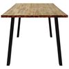 vidaXL Dining Table Natural brown top, black legs