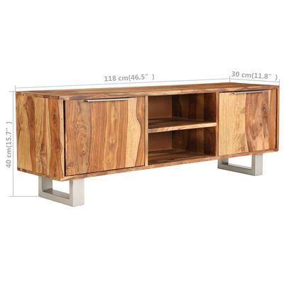 vidaXL TV Cabinet Solid Sheesham Wood with Honey Finish 46.5"x11.8"x15.7"