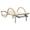 vidaXL Sun Lounger Beige Poly Rattan Standard Adjustable Armrests