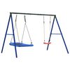 vidaXL Outdoor Swing Set Blue, Dark Green, Red