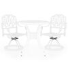 vidaXL Bistro Set White Cast Aluminum Medium Swivel Bistro Set Round