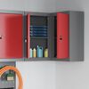 vidaXL Tool Cabinet with Shelf Red and Grey 21.65 x 21.65 x 21.65 in