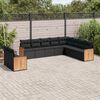 vidaXL Garden Sofa Set Black PE Rattan Large Modular Garden Sofa Set