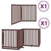 vidaXL Dog Gate Set of 6 Brown Poplar Wood 189 in total length