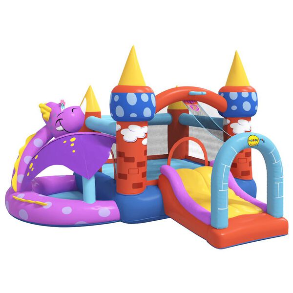 Happy Hop Inflatable Bouncer Multicolor PVC, Polyester Large Portable