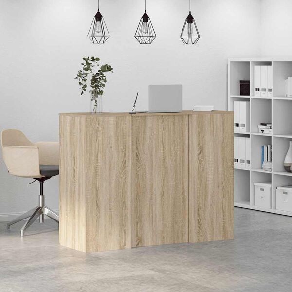 vidaXL Reception Desk Sonoma Oak Engineered wood Large Reception Desk