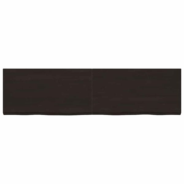 vidaXL Wall Shelf Dark Brown 86.6 x 23.6 x (0.8-2.4) " Treated Solid Wood Oak