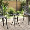 vidaXL Garden Table Black Cast Aluminum Small Durable Garden Table