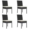 vidaXL Dining Set Black Poly rattan Durable Dining Set Rectangular