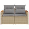 vidaXL Garden Sofa Beige Poly Rattan Standard Size Modular