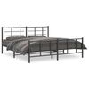 vidaXL Bed Frame Black Steel Full Bed Frame Rectangular Modern