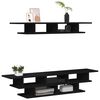 vidaXL TV Wall Unit Black Engineered wood Medium TV Wall Unit