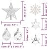 vidaXL Christmas Bauble Set Silver and white Plastic Multiple sizes