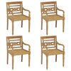 vidaXL Batavia Chair Set of 4 Natural Teak
