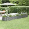 vidaXL Garden Raised Bed Grey Powder-coated steel Large Durable