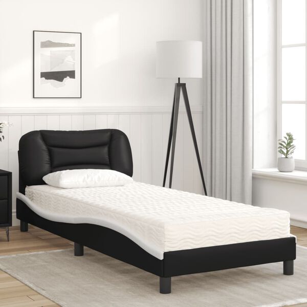 vidaXL Bed Black and White