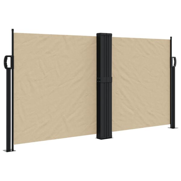 vidaXL Retractable Side Awning Beige Polyester, Steel 4.7 x 47.2 in