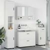 vidaXL Bathroom Furniture Set 4 pcs White Engineered Wood and Metal