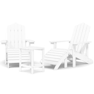 vidaXL Garden Chair White HDPE Standard Detachable Adirondack Chair