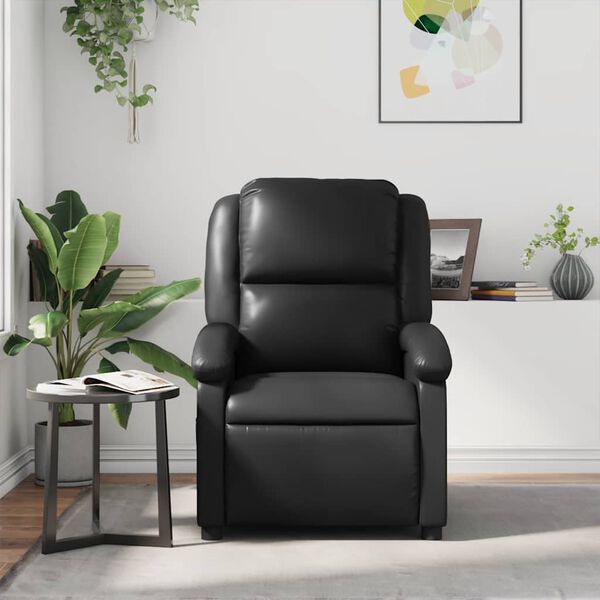 vidaXL Recliner Chair Black Faux Leather