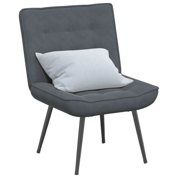 vidaXL Chill Chair Dark Grey Velvet, Metal, Plywood One Size Chill Chair