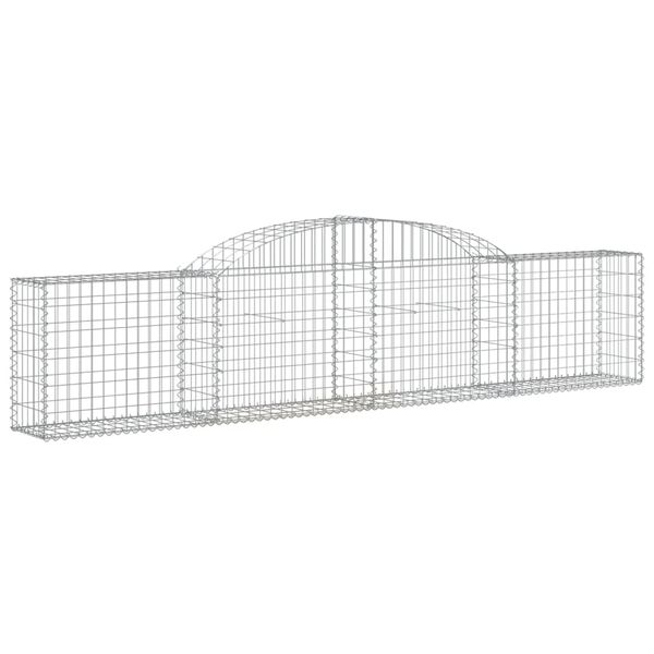 vidaXL Gabion Basket Set of 8 Silver Galvanized Iron