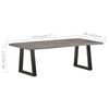 vidaXL Coffee Table Gray Solid Acacia Wood Large Industrial
