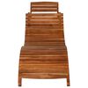vidaXL Sunlounger With Table Brown Solid Acacia wood Medium Foldable