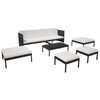 vidaXL Patio Furniture Set Black, Cream White