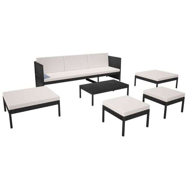 vidaXL Patio Furniture Set Black, Cream White