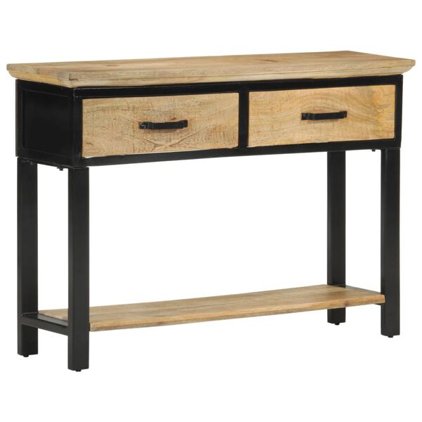 vidaXL Console Table Black Solid Mango Wood Medium Console Table