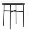 vidaXL Tea Table Black PE rattan, powder-coated steel, PP board Medium