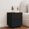 vidaXL Bedside Cabinet Black Engineered wood Medium Modern