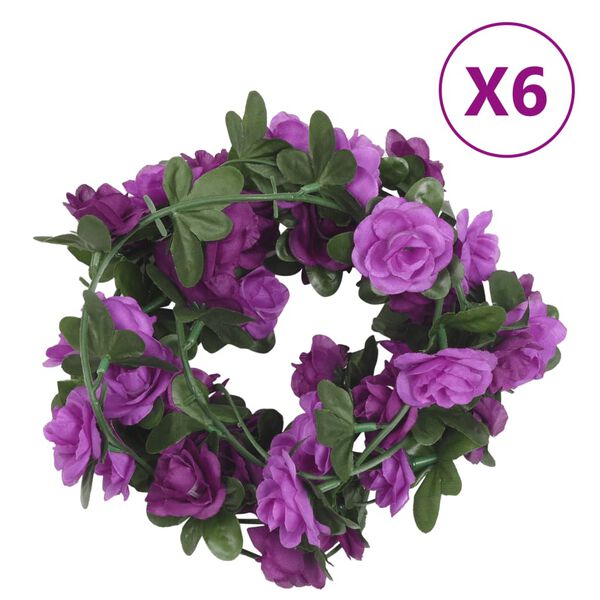 vidaXL Christmas Flower Garland Light Purple