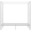 vidaXL Bed Frame White Powder-coated metal Twin Bed Frame Rectangular
