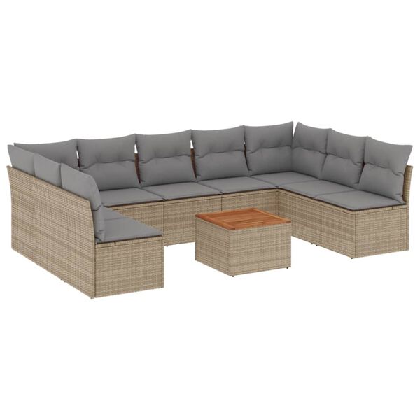 vidaXL Garden Sofa Set Beige, Light Grey, Brown