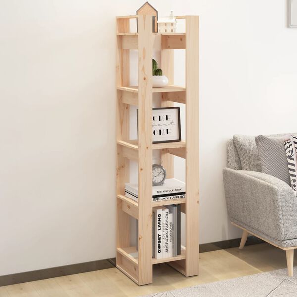 vidaXL Book Cabinet Natural wood Solid Pine Wood Medium Book Cabinet