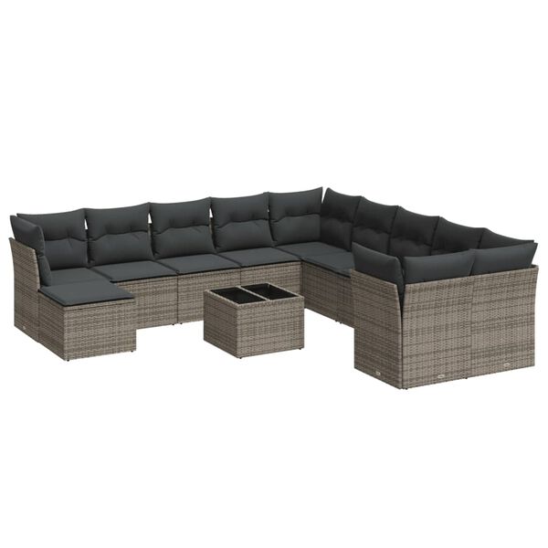 vidaXL Garden Sofa Set Grey, Dark Grey