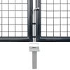 vidaXL Mesh Garden Gate Galvanised Steel 118.1x59.1" Grey