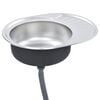 vidaXL Kitchen Sink with Strainer Oval Stainless Steel