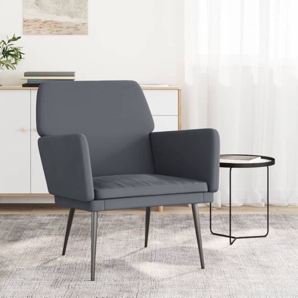 vidaXL Armchair Dark Grey Velvet (100% polyester), metal, plywood Standard