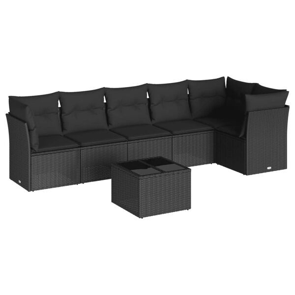 vidaXL Garden Sofa Set Black
