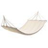 vidaXL Hammock Cream Cotton and Polyester Blend with Wooden Bar Large