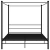 vidaXL Bed Frame Black Powder-Coated Metal Double Bed Durable