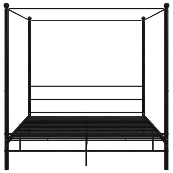vidaXL Bed Frame Black Powder-Coated Metal Double Bed Durable