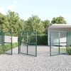 vidaXL Mesh Garden Gate Green 157.5x49.2" Galvanised Steel