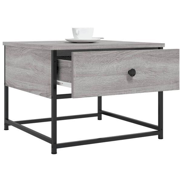 vidaXL Coffee Table Gray Sonoma Engineered Wood 20.1 x 20.1 x 15.7 in